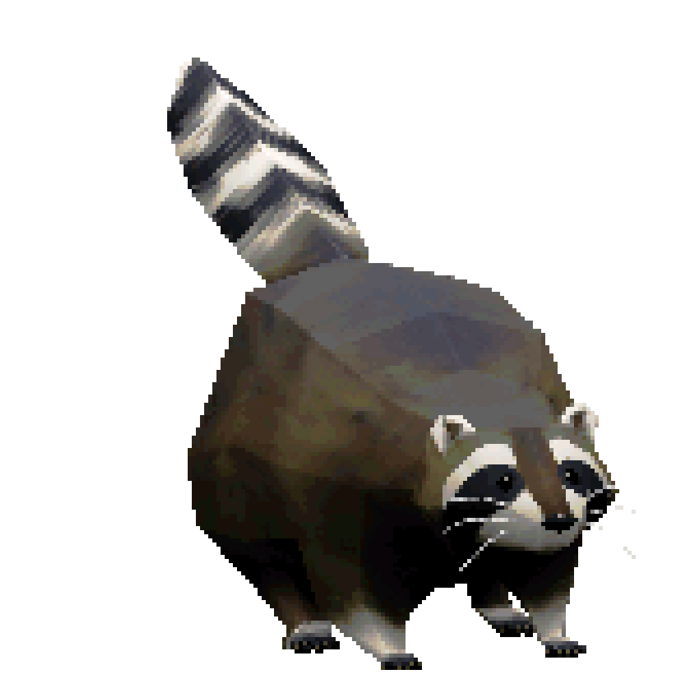 A gif of a raccoon shaking it's rear.